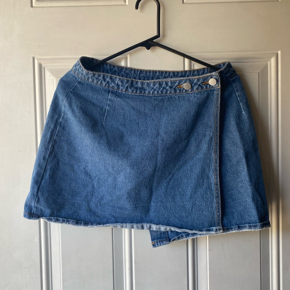Casual Blue Denim Mini Skirt